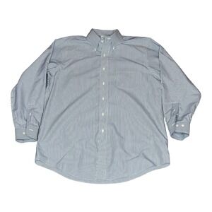 Brooks Brothers Regent Blue Striped Button Down Shirt Men 16 2 3 Non Iron Cotton